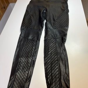 Spanx moto faux leather leggings XL